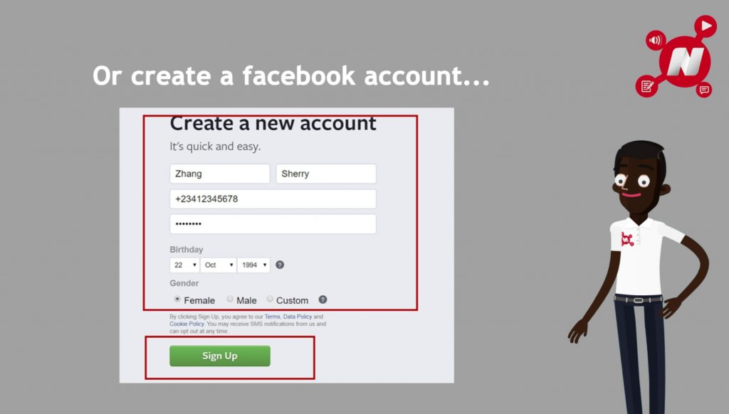 how to create a facebook account for opera news hub